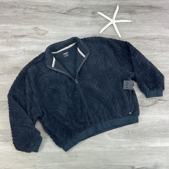🔆HURLEY🔆 SHERPA JACKET ZIP UP SWEATER - Picture 2 of 13